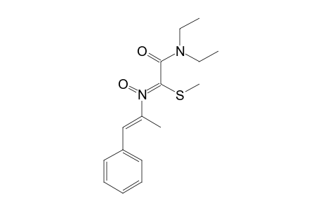 N,N-Diethyl-2-((1-methyl-2-phenylethenyl)-imino)-2-(methylthio)-acetamide-N-oxide