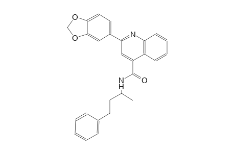 2-(1,3-benzodioxol-5-yl)-N-(1-methyl-3-phenylpropyl)-4-quinolinecarboxamide