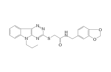 N-(1,3-benzodioxol-5-ylmethyl)-2-[(5-propyl-5H-[1,2,4]triazino[5,6-b]indol-3-yl)sulfanyl]acetamide