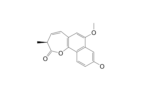 AGGREGATIN_A;6-HYDROXY-4-METHOXY-3'-METHYLNAPHTHO-[1.2-B]-OXEPIN-2'-(3'-H)-ONE