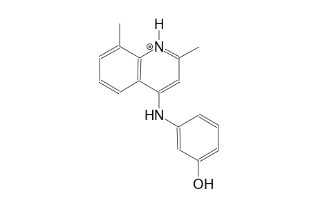 4-(3-hydroxyanilino)-2,8-dimethylquinolinium