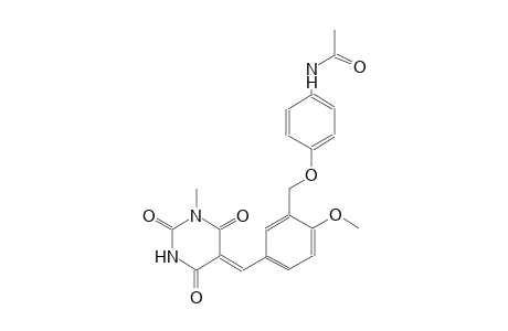 N-[4-({2-methoxy-5-[(Z)-(1-methyl-2,4,6-trioxotetrahydro-5(2H)-pyrimidinylidene)methyl]benzyl}oxy)phenyl]acetamide