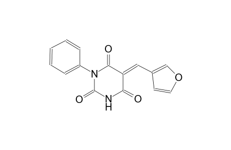 2,4,6(1H,3H,5H)-pyrimidinetrione, 5-(3-furanylmethylene)-1-phenyl-,(5E)-