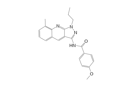 4-methoxy-N-(8-methyl-1-propyl-1H-pyrazolo[3,4-b]quinolin-3-yl)benzamide