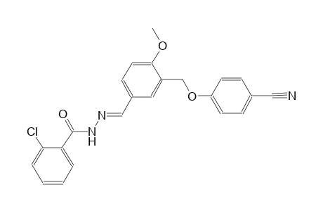 2-chloro-N'-((E)-{3-[(4-cyanophenoxy)methyl]-4-methoxyphenyl}methylidene)benzohydrazide