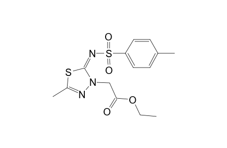 Acetic acid, 2-[2,3-dihydro-5-methyl-2-(4-methylphenylsulfonylimino)-1,3,4-thiadiazol-3-yl]-, ethyl ester