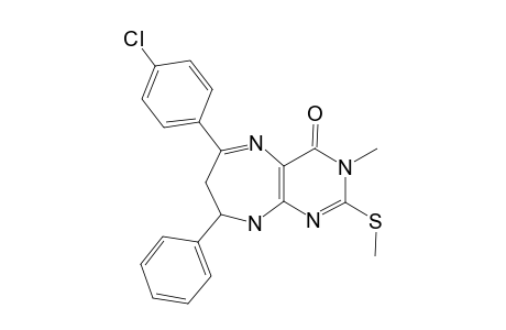 4-(4-CHLOROPHENYL)-2,3,6,7-TETRAHYDRO-7-METHYL-8-METHYLTHIO-2-PHENYL-1H-PYRIMIDO-[4,5-B]-[1,4]-DIAZEPIN-6-ONE