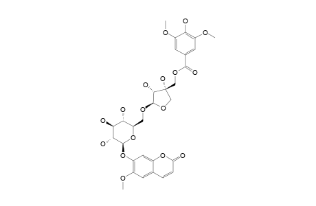 ERYCIBOSIDE_A;7-O-[6-O-(5-O-SYRINGOYL-BETA-D-APIOFURANOSYL)-BETA-D-GLUCOPYRANOSYL]-6-METHOXYCOUMARIN