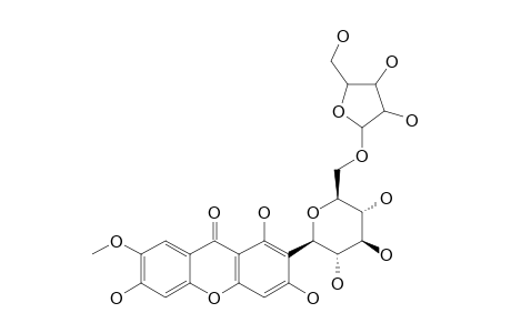 POLYGALAXANTHONE-III;4-C-[BETA-D-APIOFURANOSYL-(1->6)-BETA-D-GLUCOPYRANOSYL]-1,3,6-TRIHYDROXY-7-METHOXYXANTHONE