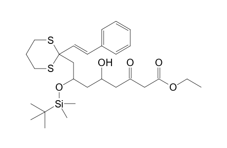 trans-Ethyl 7-(tert-Butyldimethylsiloxy)-5-hydroxy-3-oxo-8-(2-styryl-[1,3]dithian-2-yl)octanoate