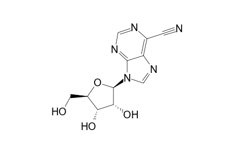 9-[(2R,3R,4S,5R)-3,4-dihydroxy-5-(hydroxymethyl)-2-oxolanyl]-6-purinecarbonitrile
