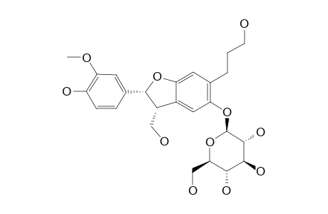 AKEQUINTOSIDE-A;(7S,8S)-7,8-DIHYDRO-8-HYDROXYMETHYL-7-(4-HYDROXY-3-METHOXYPHENYL)-1'-BENZOFURANPROPANOL-2'-O-BETA-D-GLUCOPYRANOSIDE