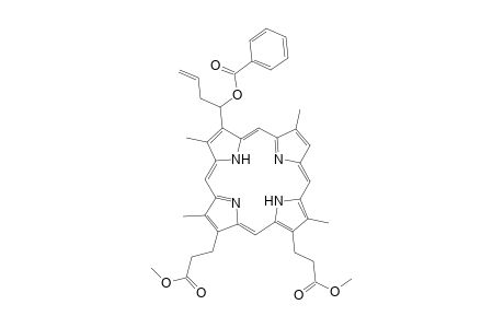 Dimethyl 3,3'-[3"-(1"'-benzoyloxybut-3"'-en-1"'-yl)-2",7",12",18"-tetramethyl-21H.23H-porphyrin-13",17"-diyl]-dipropionate