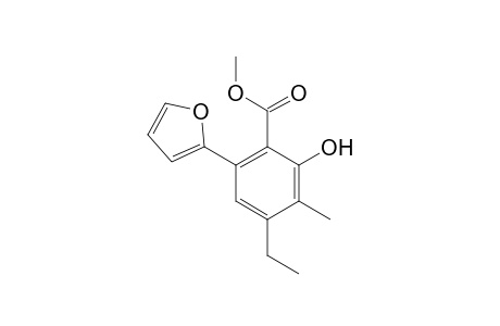 Methyl 2-hydroxy-3-methyl-4-ethyl-6-(2'-furyl)-benzoate