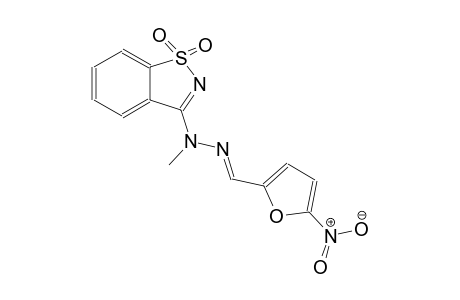 2-furancarboxaldehyde, 5-nitro-, (1,1-dioxido-1,2-benzisothiazol-3-yl)methylhydrazone