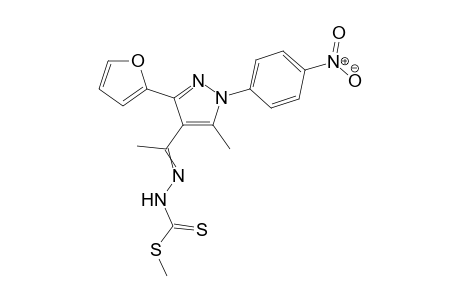 methyl 2-(1-(3-(furan-2-yl)-5-methyl-1-(4-nitrophenyl)-1H-pyrazol-4-yl)ethylidene)hydrazine-1-carbodithioate