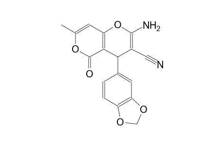 4H,5H-pyrano[4,3-b]pyran-3-carbonitrile, 2-amino-4-(1,3-benzodioxol-5-yl)-7-methyl-5-oxo-