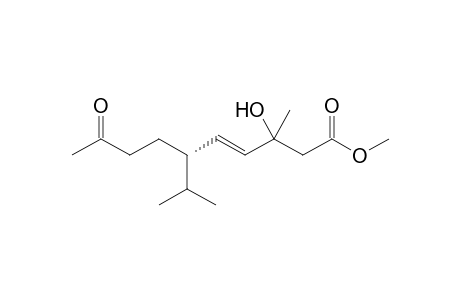 Methyl ( 6S )-3-hydroxy-6-isopropyl-3-methyl-9-oxodec-4-enoate