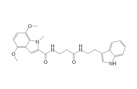 1H-indole-2-carboxamide, N-[3-[[2-(1H-indol-3-yl)ethyl]amino]-3-oxopropyl]-4,7-dimethoxy-1-methyl-