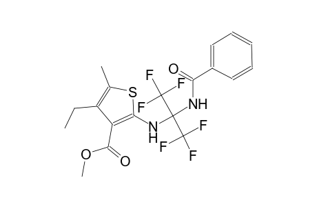 methyl 2-{[1-(benzoylamino)-2,2,2-trifluoro-1-(trifluoromethyl)ethyl]amino}-4-ethyl-5-methyl-3-thiophenecarboxylate