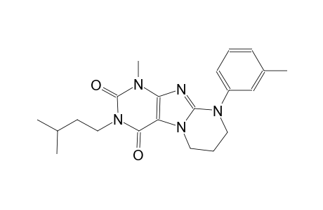 3-isopentyl-1-methyl-9-(3-methylphenyl)-6,7,8,9-tetrahydropyrimido[2,1-f]purine-2,4(1H,3H)-dione