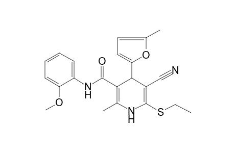 5-cyano-6-(ethylthio)-N-(2-methoxyphenyl)-2-methyl-4-(5-methyl-2-furanyl)-1,4-dihydropyridine-3-carboxamide