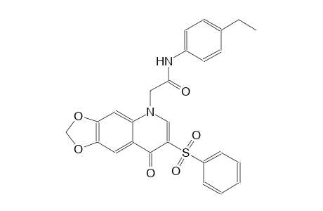 [1,3]dioxolo[4,5-g]quinoline-5-acetamide, N-(4-ethylphenyl)-5,8-dihydro-8-oxo-7-(phenylsulfonyl)-