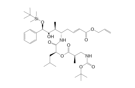 Allyl (5R,6R.7R,8R)-8-tosyloxy-6-methyl-7-hydroxy-5-[N-1-oxo-4-methyl-2-[3-(N-tert-butoxycarbonyl)-2-methylprop-2-ylcarbonyloxy)pentylamido]-8-phenyloct-2(E)-enoate
