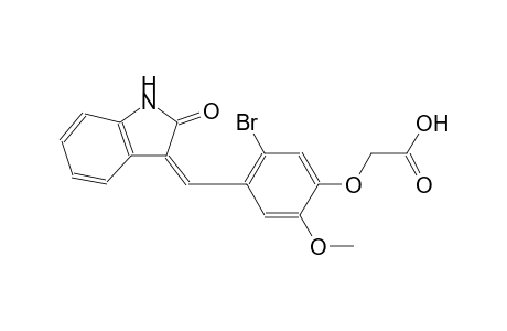 {5-bromo-2-methoxy-4-[(Z)-(2-oxo-1,2-dihydro-3H-indol-3-ylidene)methyl]phenoxy}acetic acid