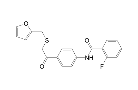 2-Fluoranyl-N-[4-[2-(furan-2-ylmethylsulfanyl)ethanoyl]phenyl]benzamide