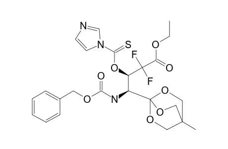 #22B;1-[N-BENZYLOXYCARBONYL-(1S,2S)-1-AMINO-3,3-DIFLUORO-3-ETHOXYCARBONYL-4-OXYTHIOCARBONYLIMIDAZOLEPROPYL]-4-METHYL-2,6,7-TRIOXABICYCLO-[2.2.2]-OCTANE