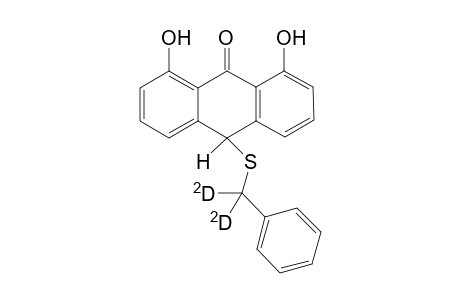 10-[(.alpha.,.alpha.-Dideuterio)benzylthio]-1,8-dihydroxy-9-anthrone