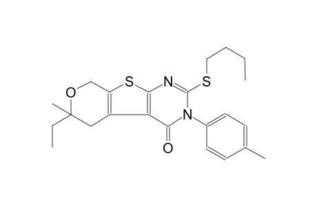 2-(butylsulfanyl)-6-ethyl-6-methyl-3-(4-methylphenyl)-3,5,6,8-tetrahydro-4H-pyrano[4',3':4,5]thieno[2,3-d]pyrimidin-4-one