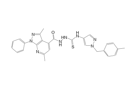 2-[(3,6-dimethyl-1-phenyl-1H-pyrazolo[3,4-b]pyridin-4-yl)carbonyl]-N-[1-(4-methylbenzyl)-1H-pyrazol-4-yl]hydrazinecarbothioamide