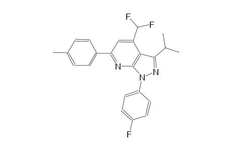 1H-pyrazolo[3,4-b]pyridine, 4-(difluoromethyl)-1-(4-fluorophenyl)-3-(1-methylethyl)-6-(4-methylphenyl)-