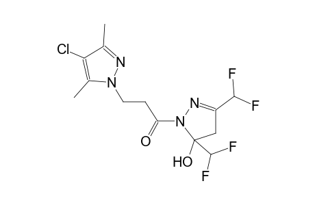 1-[3-(4-chloro-3,5-dimethyl-1H-pyrazol-1-yl)propanoyl]-3,5-bis(difluoromethyl)-4,5-dihydro-1H-pyrazol-5-ol