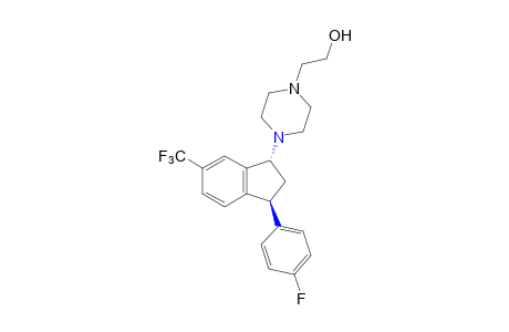 (+/-)-trans-4-[3-(p-fluorophenyl)-6-(trifluoromethyl)-1-indanyl]-1-piperazineethanol