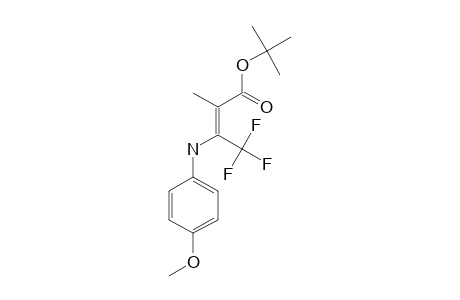 TERT.-BUTYL-4,4,4-TRIFLUORO-3-(4-METHOXYANILINO)-2-METHYL-2-BUTENOATE;Z-ENAMINO-TAUTOMER