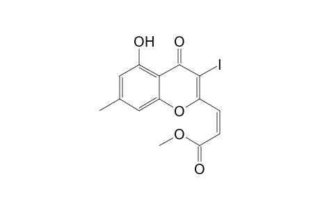(Z)-3-(5-Hydroxy-3-iodo-7-methyl-4-oxo-4H-1-benzopyran-2-yl)propenoic acid methyl ester