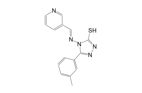 5-(3-methylphenyl)-4-{[(E)-3-pyridinylmethylidene]amino}-4H-1,2,4-triazol-3-yl hydrosulfide