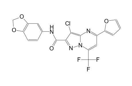 pyrazolo[1,5-a]pyrimidine-2-carboxamide, N-(1,3-benzodioxol-5-yl)-3-chloro-5-(2-furanyl)-7-(trifluoromethyl)-