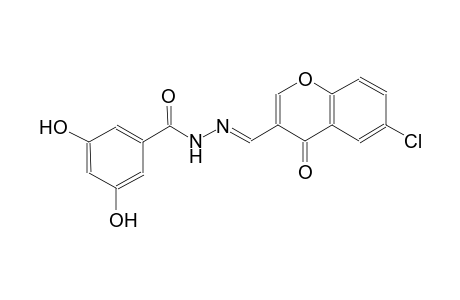 N'-[(E)-(6-chloro-4-oxo-4H-chromen-3-yl)methylidene]-3,5-dihydroxybenzohydrazide