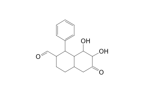 Decahydro-7,8-dihydroxy-6-oxo-1-phenylnaphthalene-2-carbaldehyde
