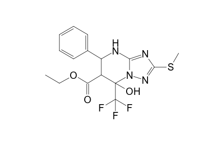Ethyl 7-hydroxy-7-trifluoromethyl-5-(phenyl)-2-methylthio-4,5,6,7-tetrahydro-1,2,4-triazolo[1.5-a]pyrimidine-6-carboxylate