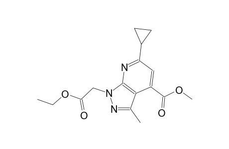 1H-pyrazolo[3,4-b]pyridine-1-acetic acid, 6-cyclopropyl-4-(methoxycarbonyl)-3-methyl-, ethyl ester