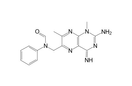 N-[(4-amino-2-imino-1,7-dimethyl-6-pteridinyl)methyl]-N-phenylformamide