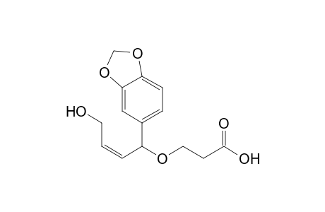 (+-)-(Z)-5-(1,3-Benzodioxol-5-yl)-8-hydroxy-4-oxaoct-6-enoic acid