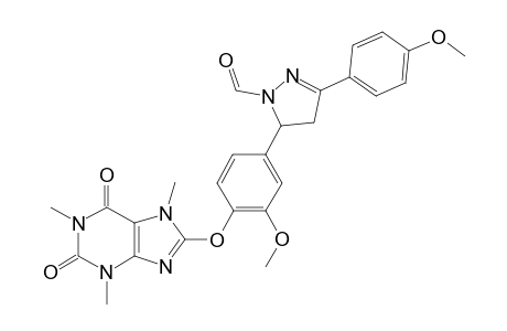 5-((4-(2,6-Dioxo-1,3,7-trimethyl-2,3,6,7-tetrahydro-1H-purine-8-yl)oxy)-3-methoxyphenyl)-1-formyl-3-(4-methoxyphenyl)-4,5-dihydro-1H-pirazole