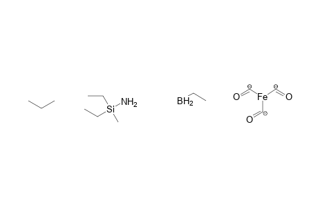 IRON, TRICARBONYL-(HAPTO-4-2,4,5-TRIETHYL-2-exo,3-DIMETHYL-1,2,5-AZASILABOROLINE)