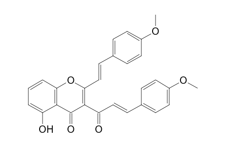 5-Hydroxy-4'-methoxy-3-(4-methoxycinnamoyl)-2-styrylchromone